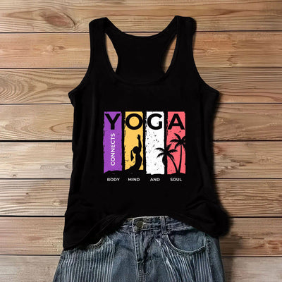 Olivenorma Damen-Tanktop mit Grafik „YOGA VERBINDET KÖRPER, GEIST UND SEELE“ - Schwarz - 3XL - image 1