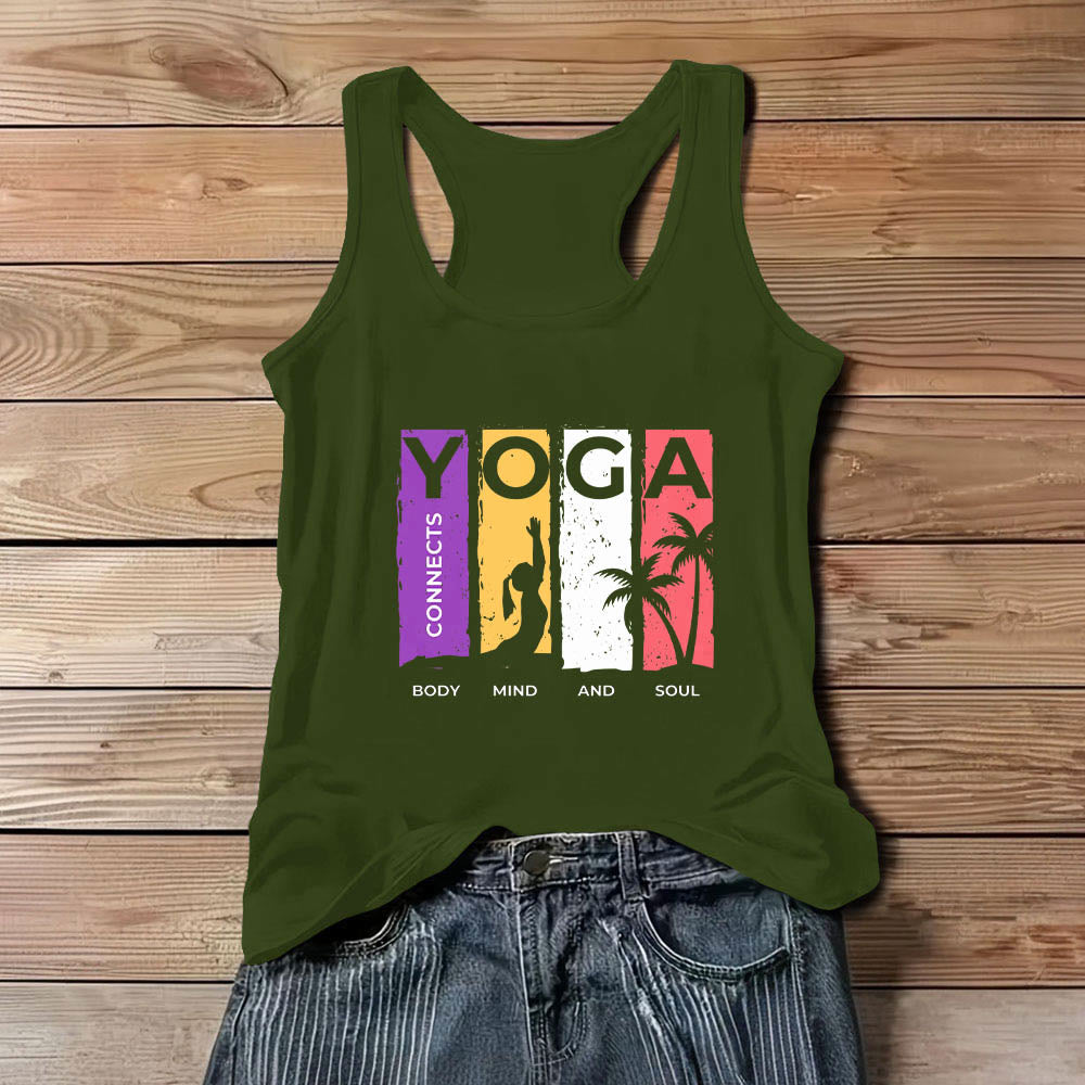 Olivenorma Damen-Tanktop mit Grafik „YOGA VERBINDET KÖRPER, GEIST UND SEELE“ - Grün - 3XL - image 7