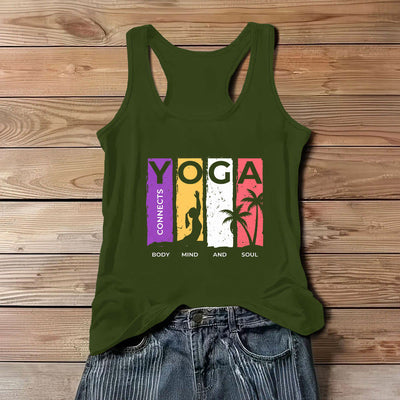 Olivenorma Damen-Tanktop mit Grafik „YOGA VERBINDET KÖRPER, GEIST UND SEELE“ - Grün - 3XL - image 7