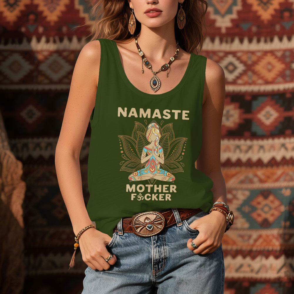 Olivenorma „NAMASTE MOTHER F*CKER“ Lotus Meditation Tank Top Spirituelles Shirt - image 13