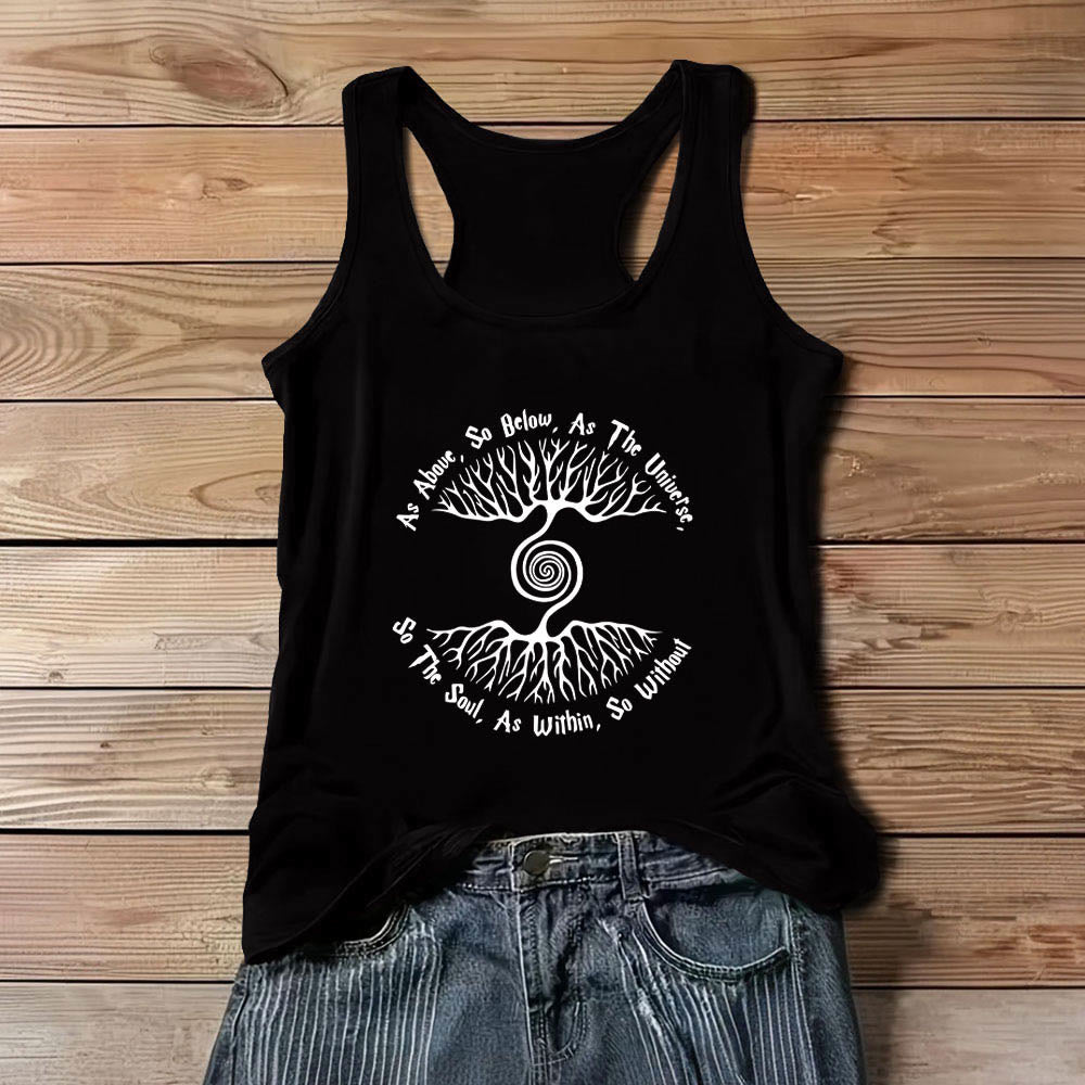 Olivenorma Damen-Shirt „As Above, So Below“ Baum des Lebens, bequemes Tanktop - Schwarz - 3XL - image 8