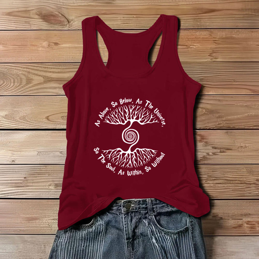 Olivenorma Damen-Shirt „As Above, So Below“ Baum des Lebens, bequemes Tanktop - Rot - 3XL - image 12