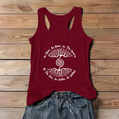Olivenorma Damen-Shirt „As Above, So Below“ Baum des Lebens, bequemes Tanktop - Rot - 3XL - image 12