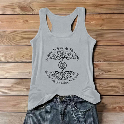 Olivenorma Damen-Shirt „As Above, So Below“ Baum des Lebens, bequemes Tanktop - Grau - 3XL - image 10