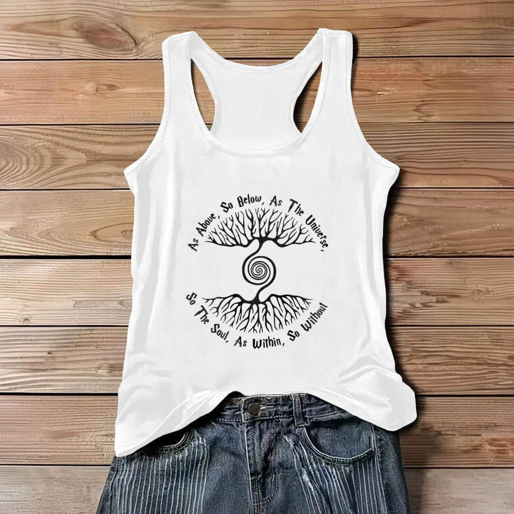 Olivenorma Damen-Shirt „As Above, So Below“ Baum des Lebens, bequemes Tanktop - Weiß - 3XL - image 6