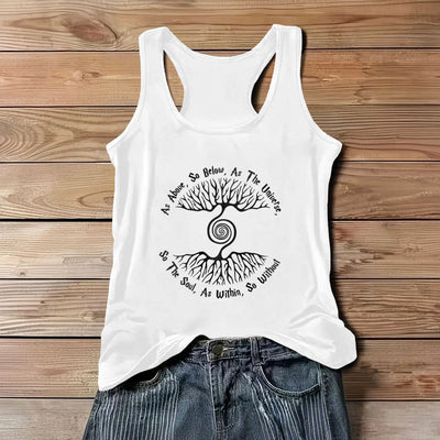 Olivenorma Damen-Shirt „As Above, So Below“ Baum des Lebens, bequemes Tanktop - Weiß - 3XL - image 6
