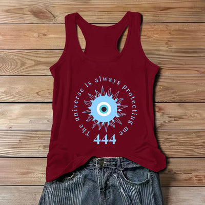 Olivenorma "444" Evil Eye Abwehr des Bösen Schutz Tank spirituelles T-Shirt - Rot - 3XL - image 10