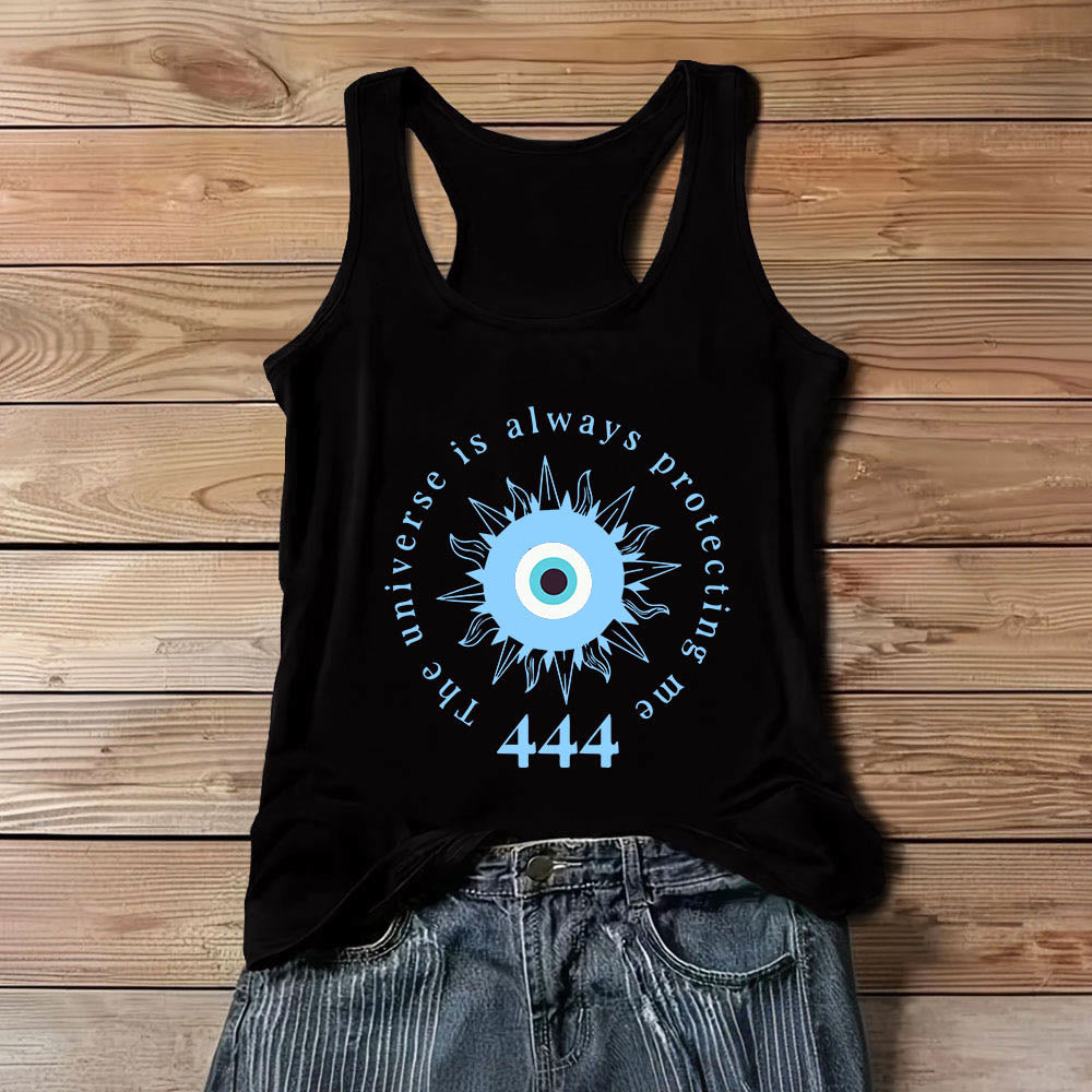 Olivenorma "444" Evil Eye Abwehr des Bösen Schutz Tank spirituelles T-Shirt - Schwarz - 3XL - image 6