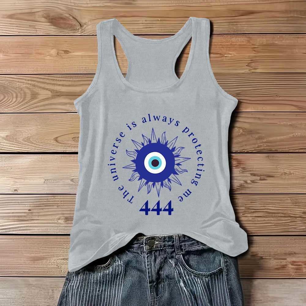 Olivenorma "444" Evil Eye Abwehr des Bösen Schutz Tank spirituelles T-Shirt - Grau - 3XL - image 8