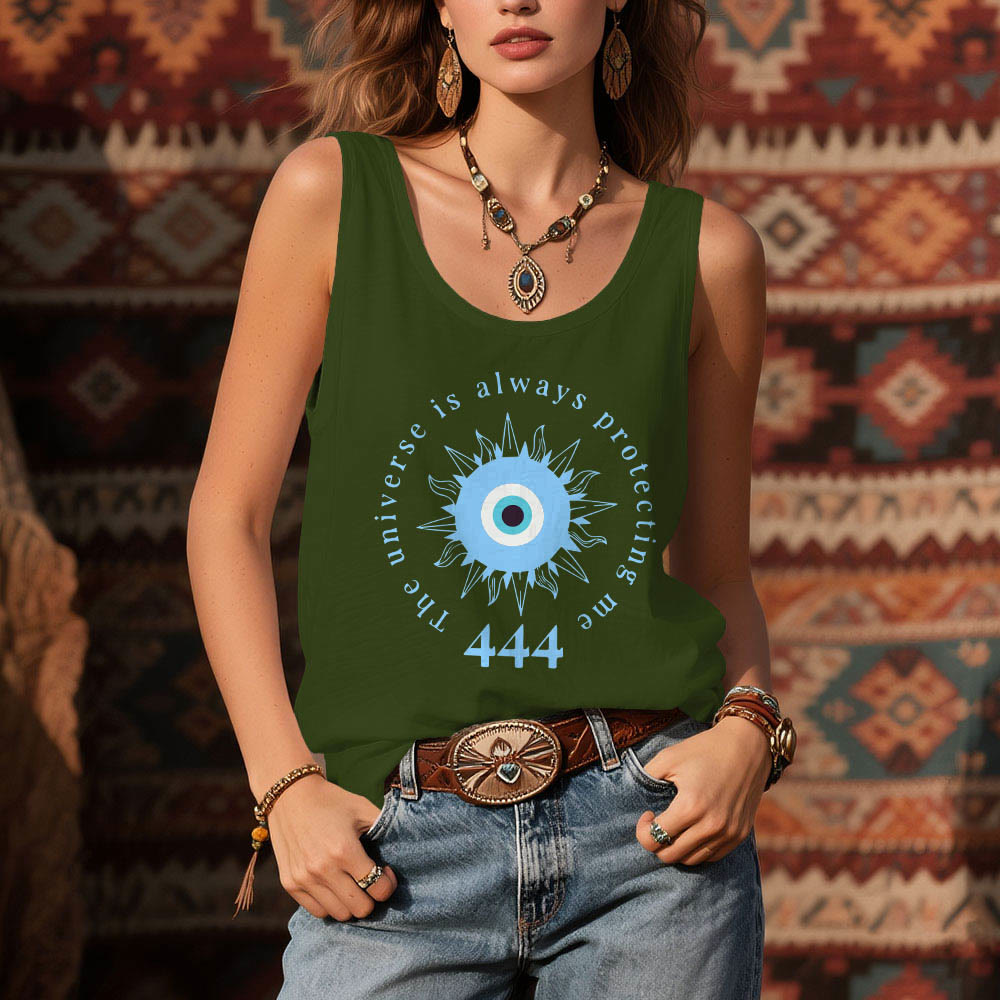 Olivenorma "444" Evil Eye Abwehr des Bösen Schutz Tank spirituelles T-Shirt - image 13