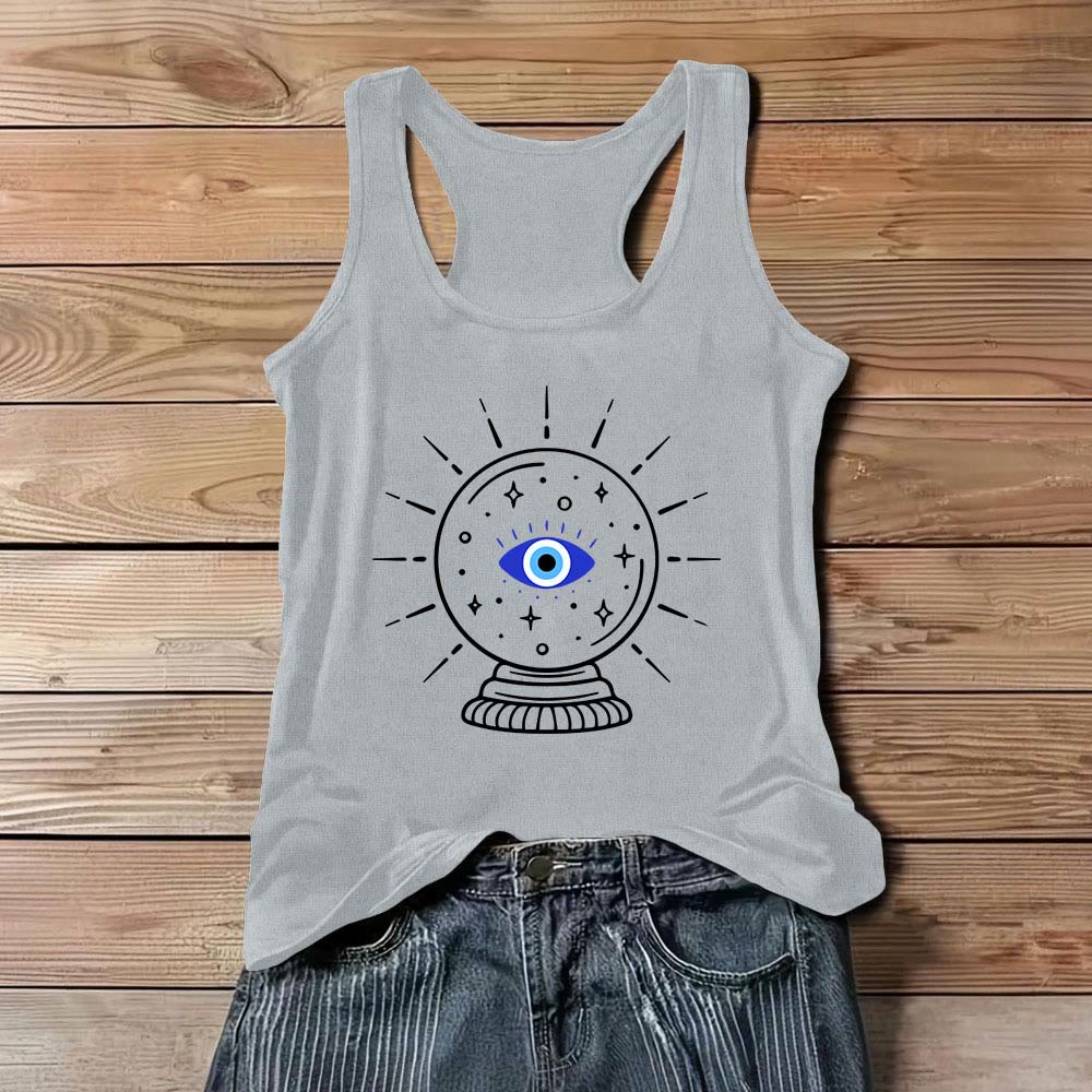 Olivenorma Magisches Auge Kristallkugel Grafik Racerback Soft Tank Top - Grau - 3XL - image 8