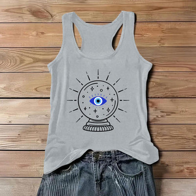 Olivenorma Magisches Auge Kristallkugel Grafik Racerback Soft Tank Top - Grau - 3XL - image 8