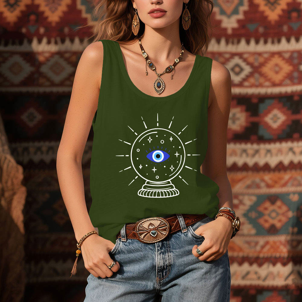 Olivenorma Magisches Auge Kristallkugel Grafik Racerback Soft Tank Top - image 13