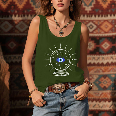 Olivenorma Magisches Auge Kristallkugel Grafik Racerback Soft Tank Top - image 13