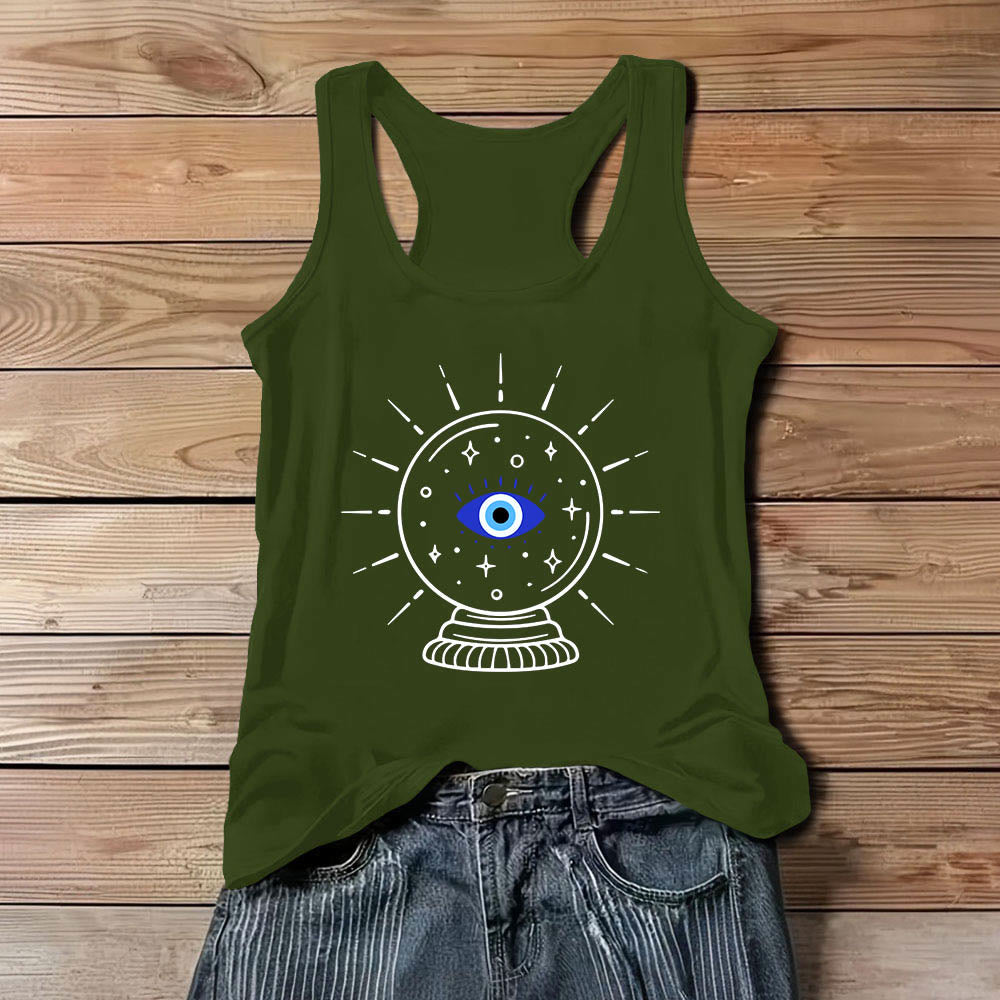 Olivenorma Magisches Auge Kristallkugel Grafik Racerback Soft Tank Top - Grün - 3XL - image 12