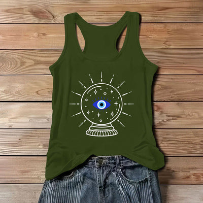 Olivenorma Magisches Auge Kristallkugel Grafik Racerback Soft Tank Top - Grün - 3XL - image 12