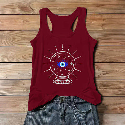Olivenorma Magisches Auge Kristallkugel Grafik Racerback Soft Tank Top - Rot - 3XL - image 10