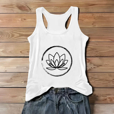 Olivenorma Lotusblumen Friedliches spirituelles Tank Top - Weiß - 3XL - image 6