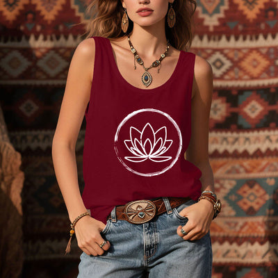 Olivenorma Lotusblumen Friedliches spirituelles Tank Top - image 2