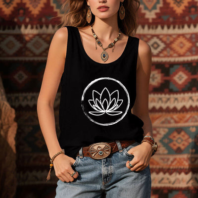 Olivenorma Lotusblumen Friedliches spirituelles Tank Top - image 9