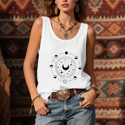 Olivenorma Celestial Moon Phases Damen Racerback Tank Top - image 7