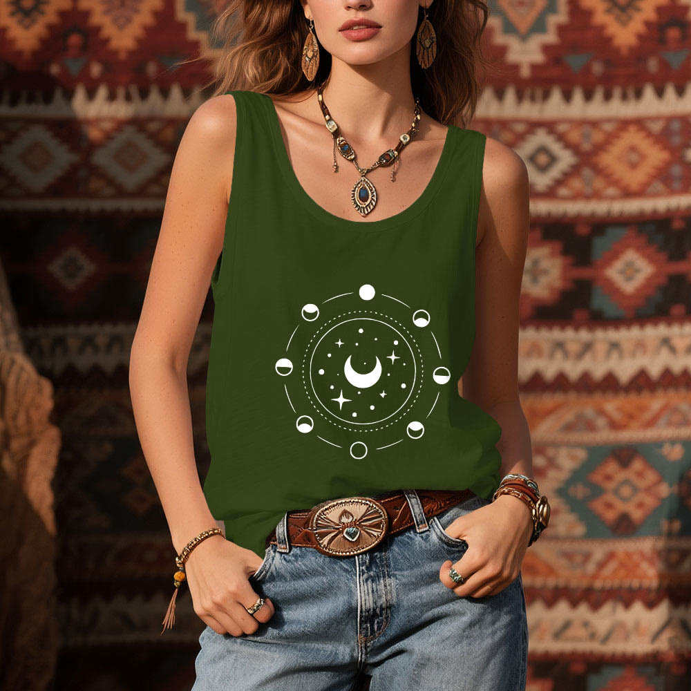 Olivenorma Celestial Moon Phases Damen Racerback Tank Top - image 13