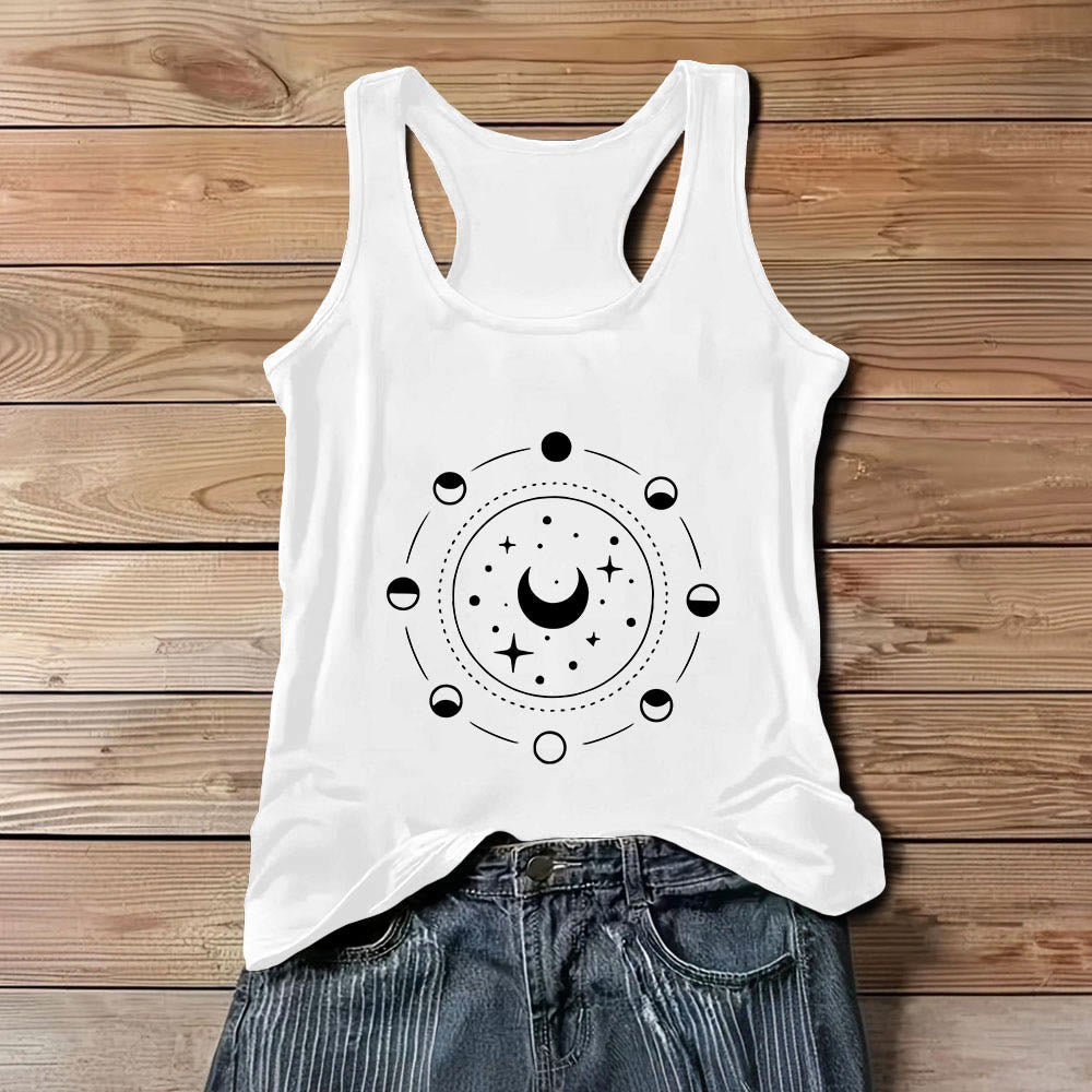 Olivenorma Celestial Moon Phases Damen Racerback Tank Top - Weiß - 3XL - image 6