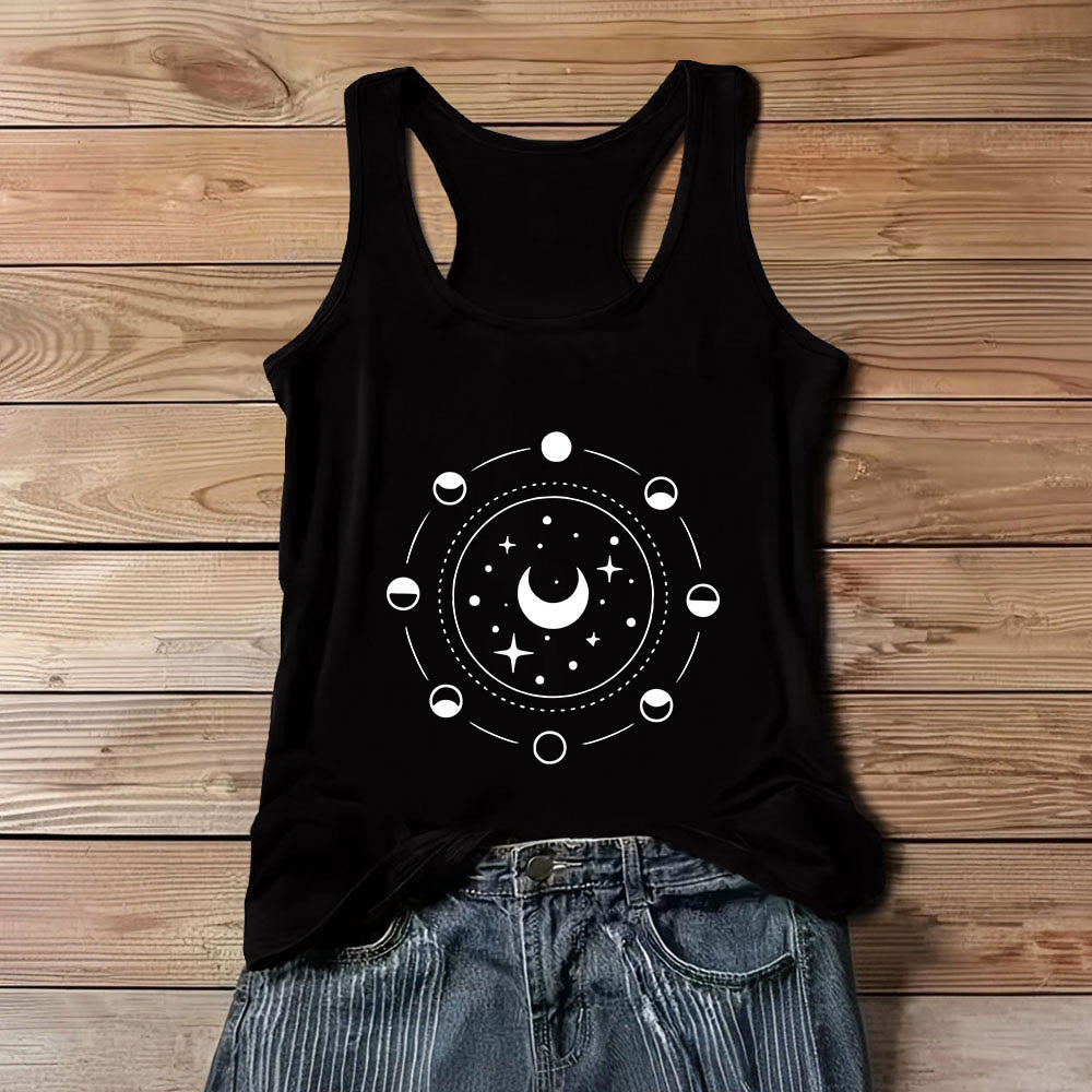 Olivenorma Celestial Moon Phases Damen Racerback Tank Top - Schwarz - 3XL - image 1