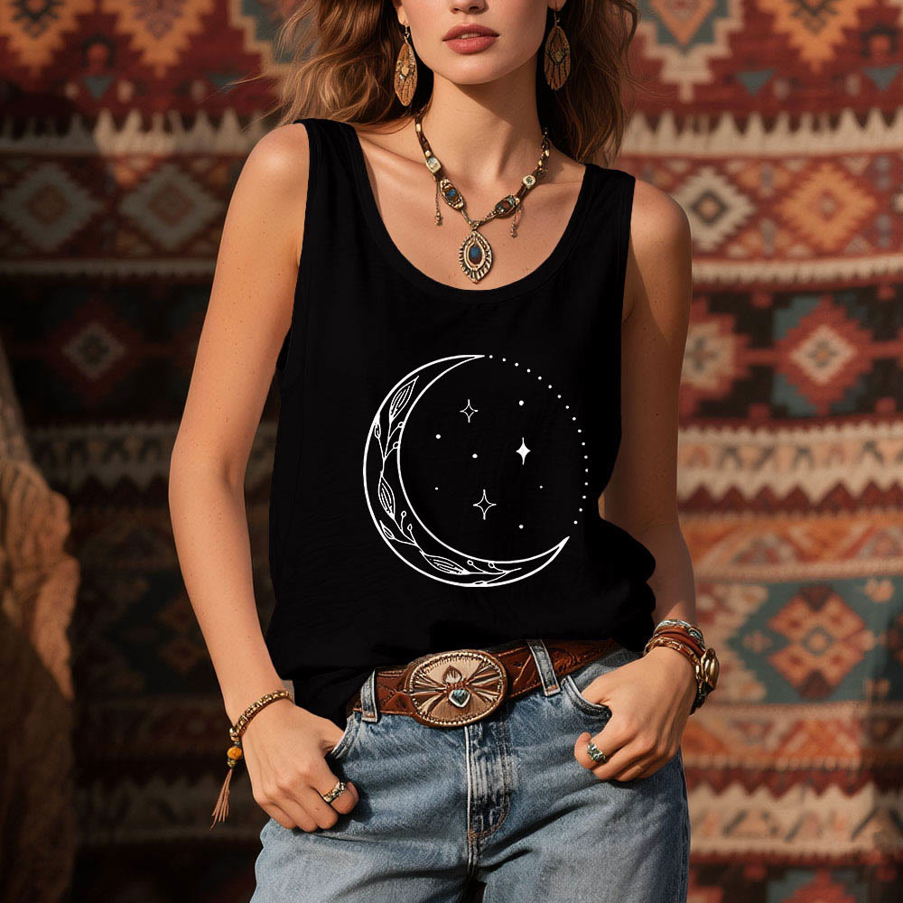 Olivenorma Halbmond Sterne Himmlisches Damen Shirt Yoga Tank Top - image 2