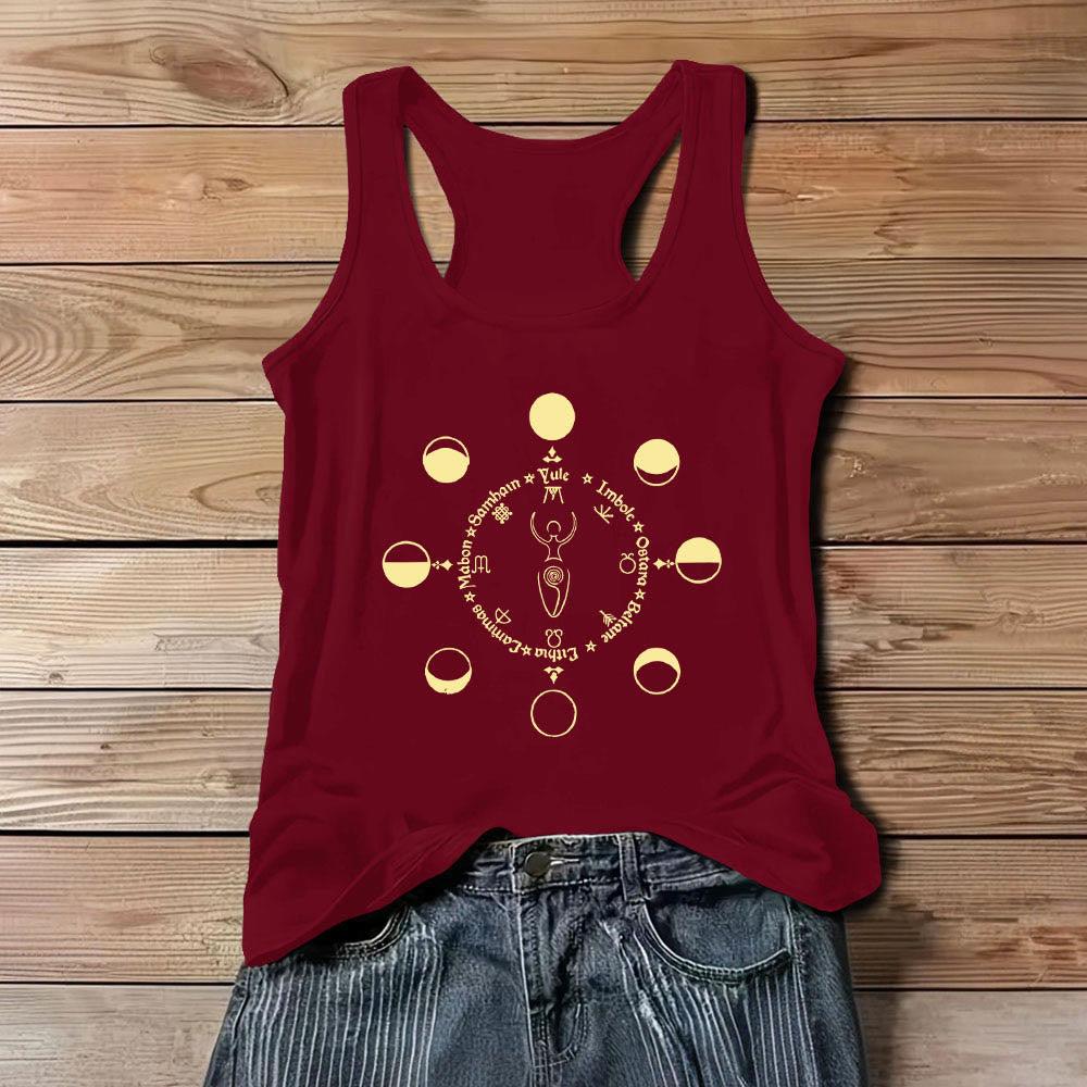 Olivenorma Rad des Jahres Mondphasen Göttin Weibliche Kraft Tank Top - Rot - 3XL - image 9