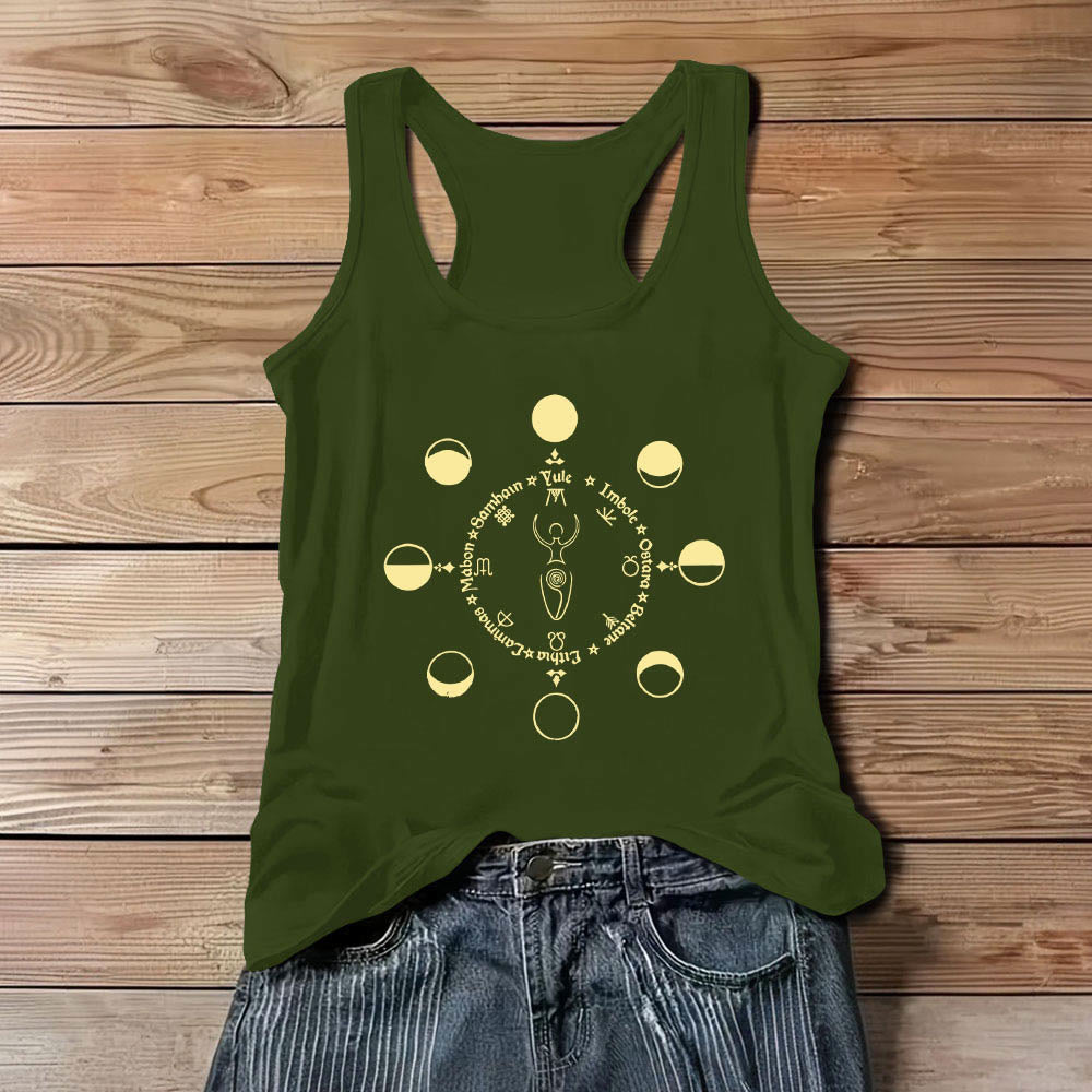 Olivenorma Rad des Jahres Mondphasen Göttin Weibliche Kraft Tank Top - Grün - 3XL - image 11