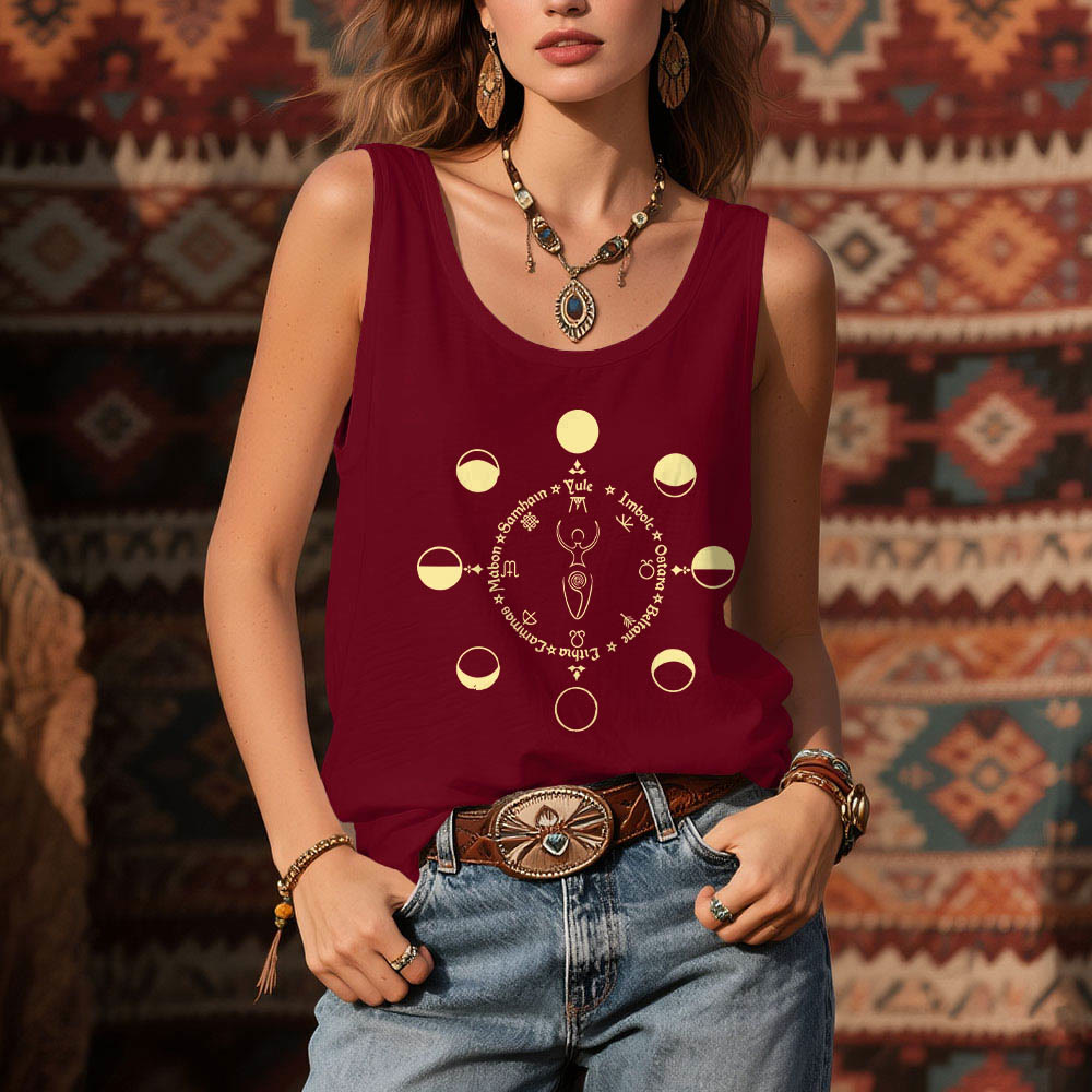 Olivenorma Rad des Jahres Mondphasen Göttin Weibliche Kraft Tank Top - image 10