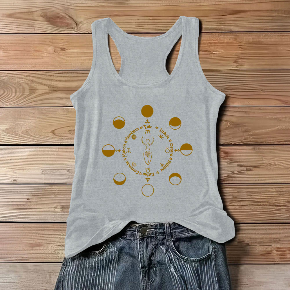 Olivenorma Rad des Jahres Mondphasen Göttin Weibliche Kraft Tank Top - Grau - 3XL - image 7