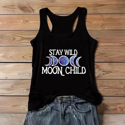 Olivenorma "STAY WILD, MOON CHILD" Mondphasen-T-Shirt mit weichem spirituellem Tank - image 6