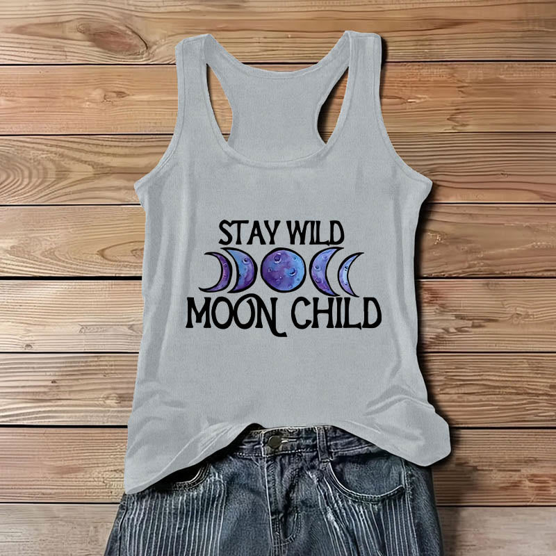 Olivenorma "STAY WILD, MOON CHILD" Mondphasen-T-Shirt mit weichem spirituellem Tank - image 8