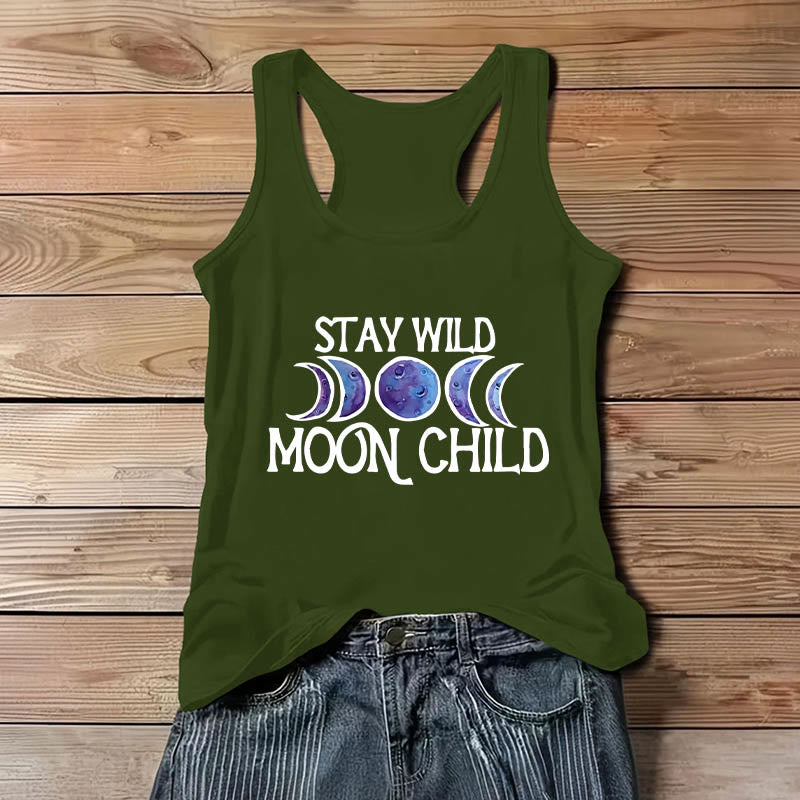 Olivenorma "STAY WILD, MOON CHILD" Mondphasen-T-Shirt mit weichem spirituellem Tank - image 12