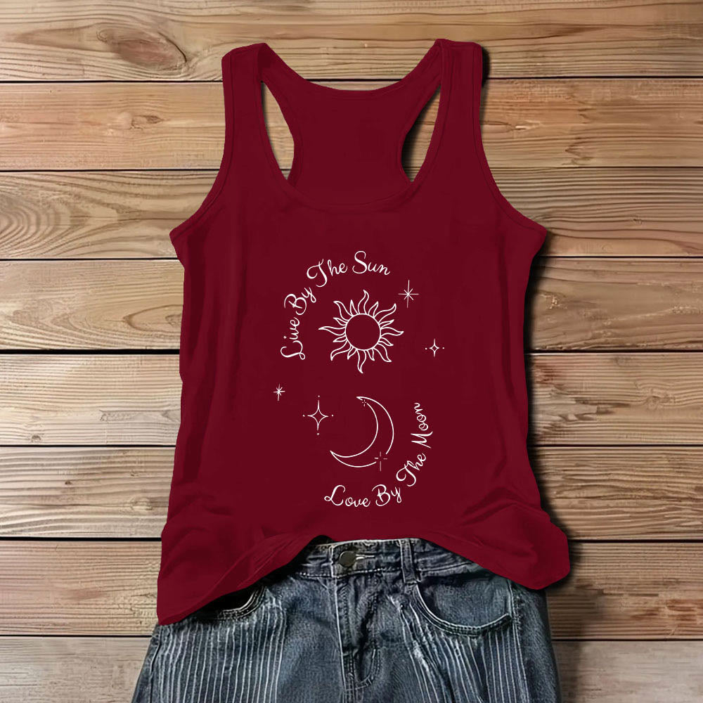 Olivenorma „Live By The Sun, Love By Moon“ Komfort-Tanktop „Mond und Sonne“ - Rot - 3XL - image 12