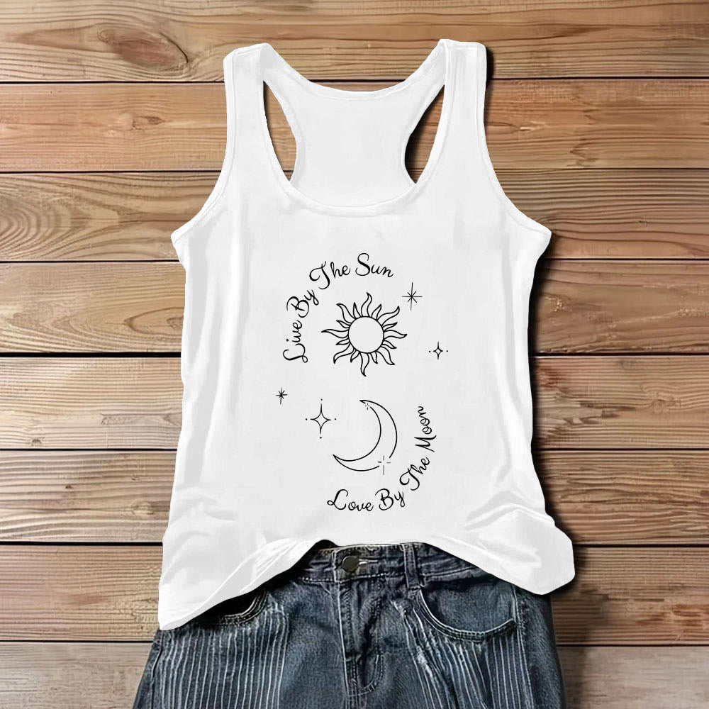 Olivenorma „Live By The Sun, Love By Moon“ Komfort-Tanktop „Mond und Sonne“ - Weiß - 3XL - image 6