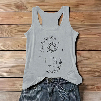 Olivenorma „Live By The Sun, Love By Moon“ Komfort-Tanktop „Mond und Sonne“ - Grau - 3XL - image 10