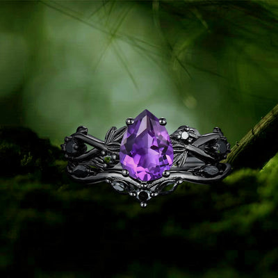 Olivenorma Poseidons Tränenring - Amethyst - Schwarz - US 11 - image 15