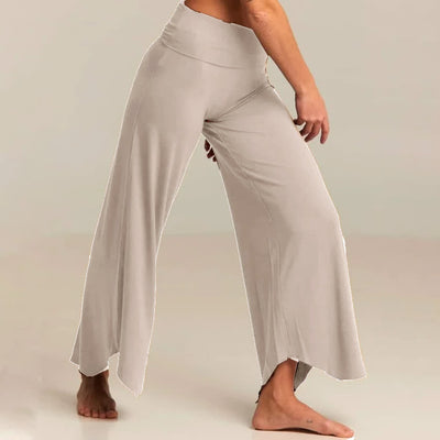 Olivenorma – Kurze Yoga-Schlaghose mit hoher Taille - Apricot - 2XL - image 24