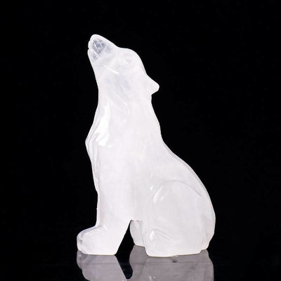 Olivenorma Naturkristall Kleiner Wolf Junge Edelstein-Dekoration 