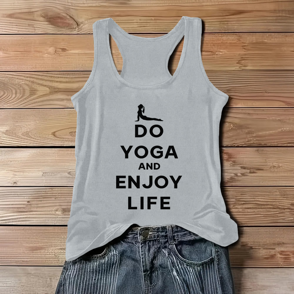 Olivenorma "DO YOGA AND ENJOY LIFE" Spirituelles T-Shirt, weiches, ärmelloses Damen-Tanktop - Grau - 3XL - image 9