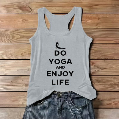 Olivenorma "DO YOGA AND ENJOY LIFE" Spirituelles T-Shirt, weiches, ärmelloses Damen-Tanktop - Grau - 3XL - image 9