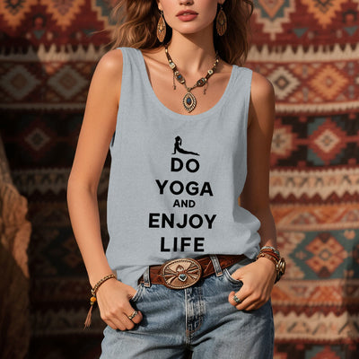 Olivenorma "DO YOGA AND ENJOY LIFE" Spirituelles T-Shirt, weiches, ärmelloses Damen-Tanktop - image 10