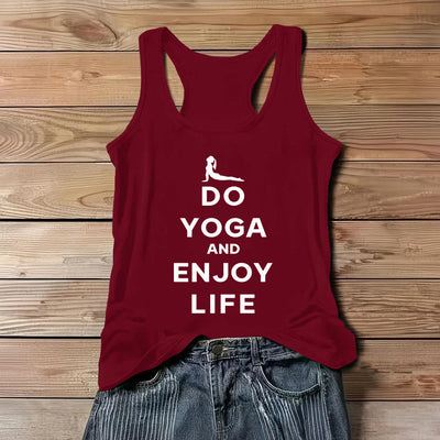 Olivenorma "DO YOGA AND ENJOY LIFE" Spirituelles T-Shirt, weiches, ärmelloses Damen-Tanktop - Rot - 3XL - image 11