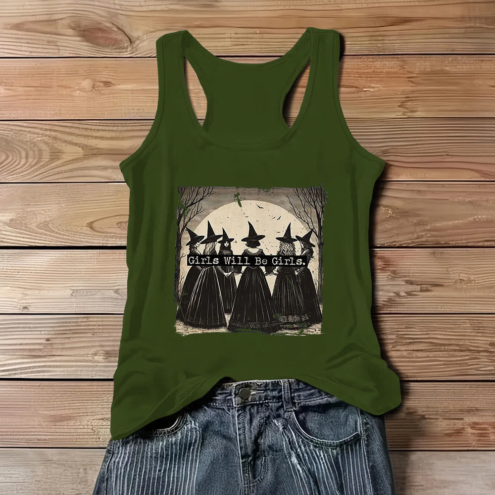 Olivenorma "GIRLS WILL HELP GIRLS" Mädchen Power Hexen Spirituelles ärmelloses T-Shirt - Grün - 3XL - image 11
