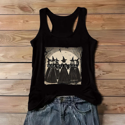 Olivenorma "GIRLS WILL HELP GIRLS" Mädchen Power Hexen Spirituelles ärmelloses T-Shirt - Schwarz - 3XL - image 5