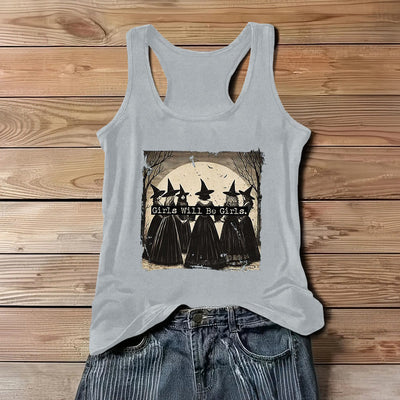 Olivenorma "GIRLS WILL HELP GIRLS" Mädchen Power Hexen Spirituelles ärmelloses T-Shirt - Grau - 3XL - image 9