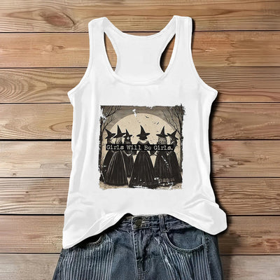 Olivenorma "GIRLS WILL HELP GIRLS" Mädchen Power Hexen Spirituelles ärmelloses T-Shirt - Weiß - 3XL - image 7